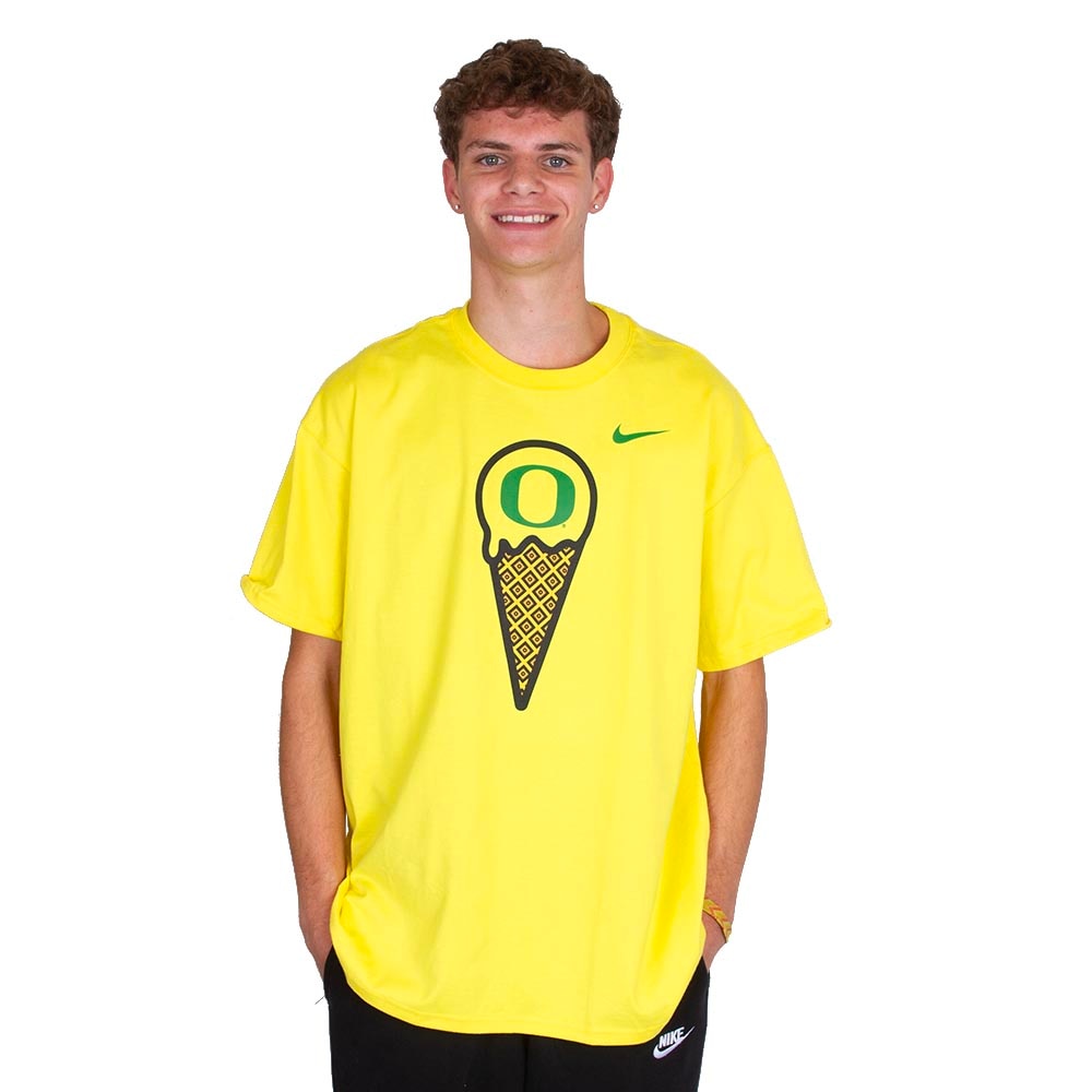 Classic Oregon O, Nike, Yellow, Crew Neck, Cotton, Men, Max 90, Heavy cotton, React, T-Shirt, World without Cancer, Ice Cream, 812174